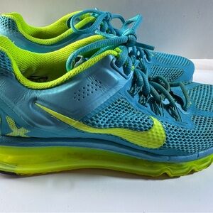 Nike Neon Green and Blue Sneakers